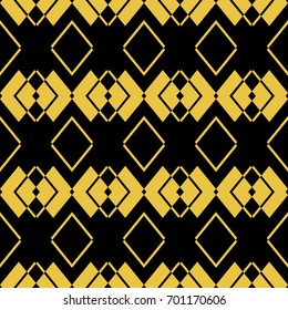 Abstract seamless pattern of black and gold color for wallpapers and background. 