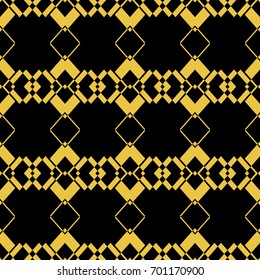 Abstract seamless pattern of black and gold color for wallpapers and background. 