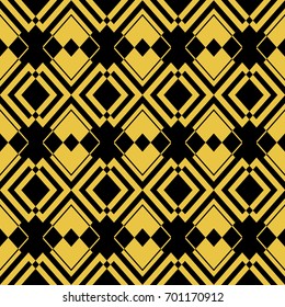 Abstract seamless pattern of black and gold color for wallpapers and background. 