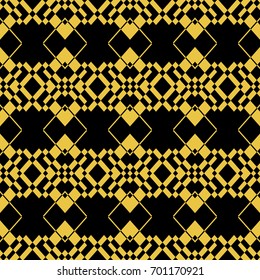 Abstract seamless pattern of black and gold color for wallpapers and background. 