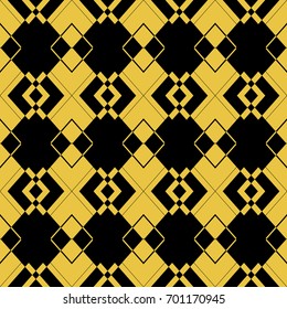 Abstract seamless pattern of black and gold color for wallpapers and background. 