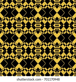 Abstract seamless pattern of black and gold color for wallpapers and background. 