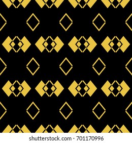 Abstract seamless pattern of black and gold color for wallpapers and background. 