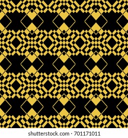 Abstract seamless pattern of black and gold color for wallpapers and background. 