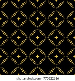 Abstract seamless pattern of black and gold color for wallpapers and background. 