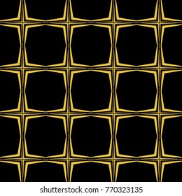 Abstract seamless pattern of black and gold color for wallpapers and background. 