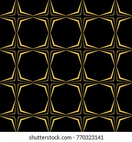 Abstract seamless pattern of black and gold color for wallpapers and background. 