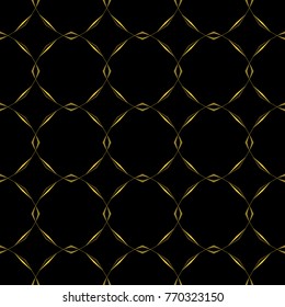 Abstract seamless pattern of black and gold color for wallpapers and background. 