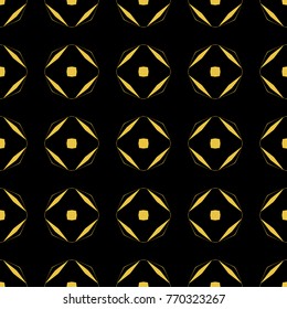 Abstract seamless pattern of black and gold color for wallpapers and background. 