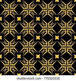 Abstract seamless pattern of black and gold color for wallpapers and background. 