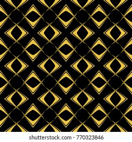 Abstract seamless pattern of black and gold color for wallpapers and background. 