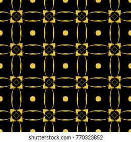 Abstract seamless pattern of black and gold color for wallpapers and background. 