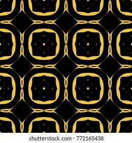 Abstract seamless pattern of black and gold color for wallpapers and background. 