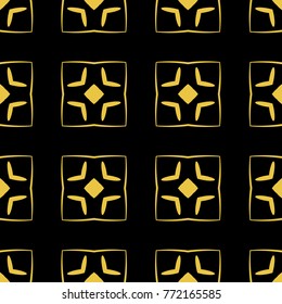 Abstract seamless pattern of black and gold color for wallpapers and background. 