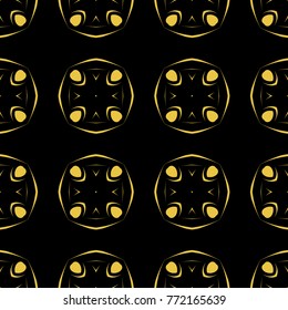 Abstract seamless pattern of black and gold color for wallpapers and background. 