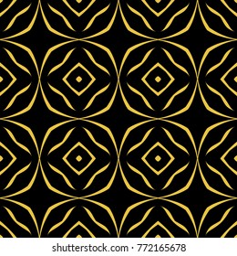 Abstract seamless pattern of black and gold color for wallpapers and background. 