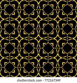 Abstract seamless pattern of black and gold color for wallpapers and background. 

