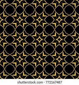 Abstract seamless pattern of black and gold color for wallpapers and background. 
