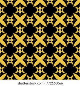 Abstract seamless pattern of black and gold color for wallpapers and background. 