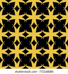 Abstract seamless pattern of black and gold color for wallpapers and background. 