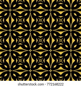 Abstract seamless pattern of black and gold color for wallpapers and background. 