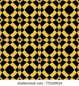 Abstract seamless pattern of black and gold color for wallpapers and background.