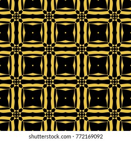 Abstract seamless pattern of black and gold color for wallpapers and background.