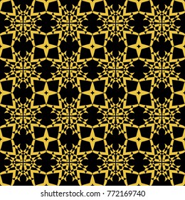 Abstract seamless pattern of black and gold color for wallpapers and background