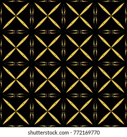 Abstract seamless pattern of black and gold color for wallpapers and background