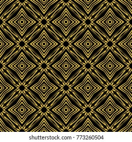 Abstract seamless pattern of black and gold color for wallpapers and background. 