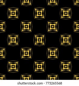 Abstract seamless pattern of black and gold color for wallpapers and background.