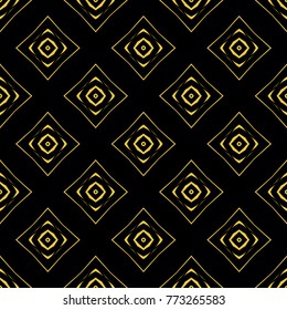 Abstract seamless pattern of black and gold color for wallpapers and background. 