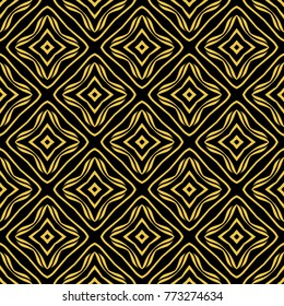 Abstract seamless pattern of black and gold color for wallpapers and background. 