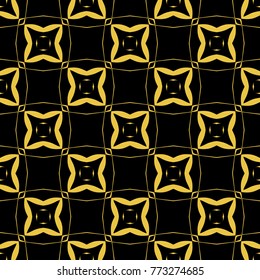 Abstract seamless pattern of black and gold color for wallpapers and background. 