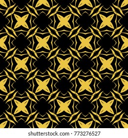 Abstract seamless pattern of black and gold color for wallpapers and background. 