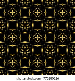 Abstract seamless pattern of black and gold color for wallpapers and background. 