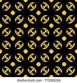 Abstract seamless pattern of black and gold color for wallpapers and background. 