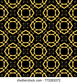 Abstract seamless pattern of black and gold color for wallpapers and background. 