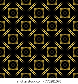 Abstract seamless pattern of black and gold color for wallpapers and background. 