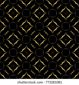 Abstract seamless pattern of black and gold color for wallpapers and background. 