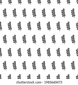 Abstract Seamless Pattern Black Leaf Line Floral Doodle Leaves Background Vector