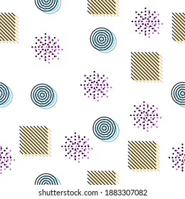 Resumen Patrón sin costura Línea negra Doodle figuras geométricas Estilo de diseño de fondo Vector