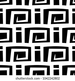 Abstract seamless pattern. Black and white monochrome background for textile, wallpapers and fabrics