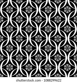 Abstract seamless pattern of black and white color for wallpapers and background. 