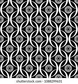 Abstract seamless pattern of black and white color for wallpapers and background. 