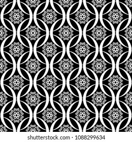 Abstract seamless pattern of black and white color for wallpapers and background. 