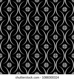 Abstract seamless pattern of black and white color for wallpapers and background. 