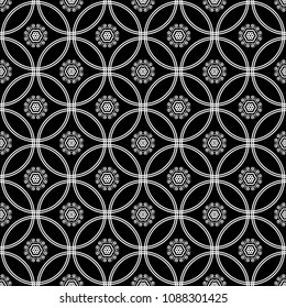 Abstract seamless pattern of black and white color for wallpapers and background. 