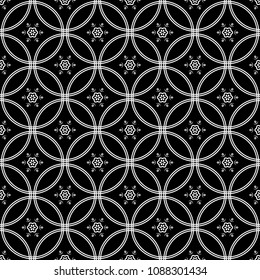Abstract seamless pattern of black and white color for wallpapers and background. 
