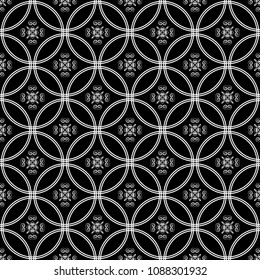 Abstract seamless pattern of black and white color for wallpapers and background. 